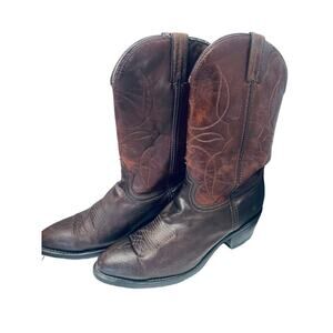 Vtg Durango Men's Western Boots Dark Brown Leather Round Toe USA DB663 Size 10.5